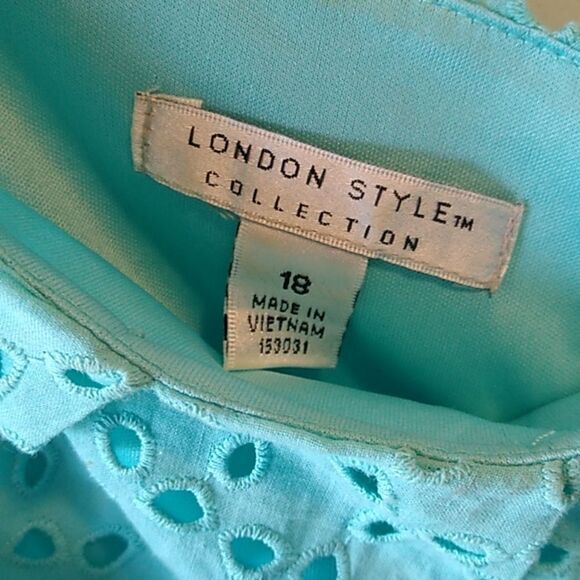 London Style Women's 18 Green Sleeveless Cotton Halter Sundress - Picture 2 of 7